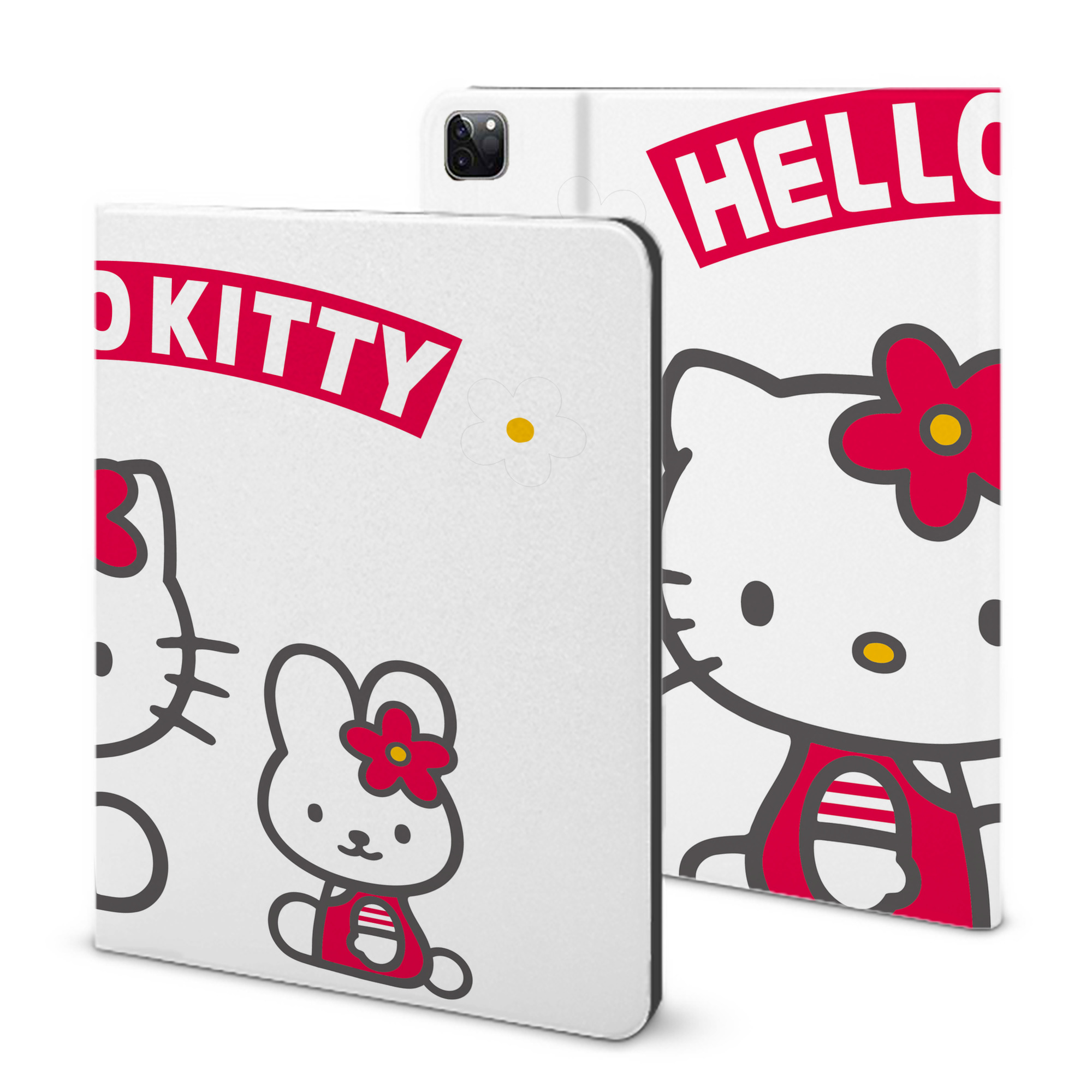 （画像用） Hello Kitty ハローキティ IPad ケース ブック型 PUレザー TPU 耐衝撃 軽量 薄型 ペン収納なし 全面保護 IPad 各モデル対応